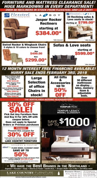 Furniture And Mattress Clearance Sale Lake Country Furniture