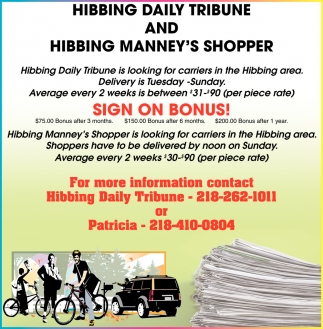 Sing On Bonus!, Hibbing Daily Tribune, Hibbing, MN