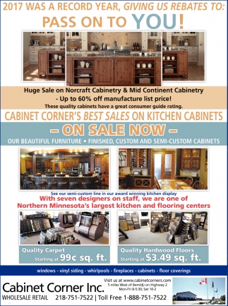 On Sale Now Cabinet Corner Inc